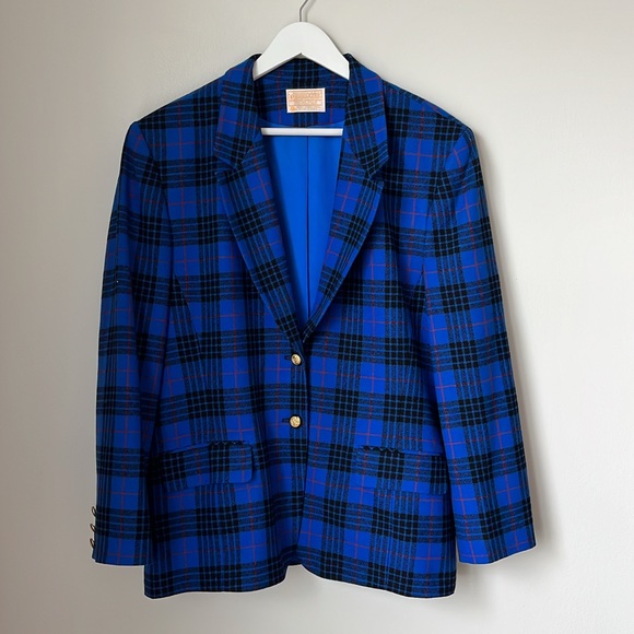 Vintage 70s Pendleton Wool Plaid Blazer - Picture 6 of 9